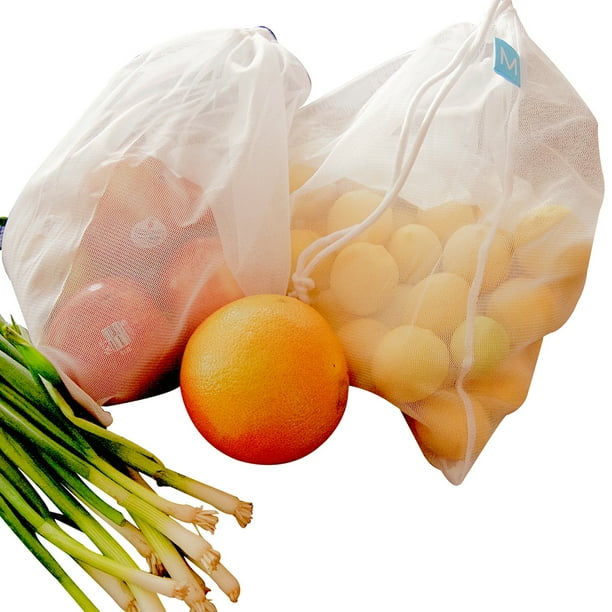 Sajid Rana 100pcs 15 Green Reusable Nylon Mesh net Produce Grocery Toys Fruits Vegetables Storage Poly Bags